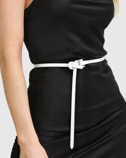 Best Belle & Bloom Tie The Knot Leather Belt - White
