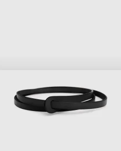 Online Belle & Bloom Tie The Knot Leather Belt - Black