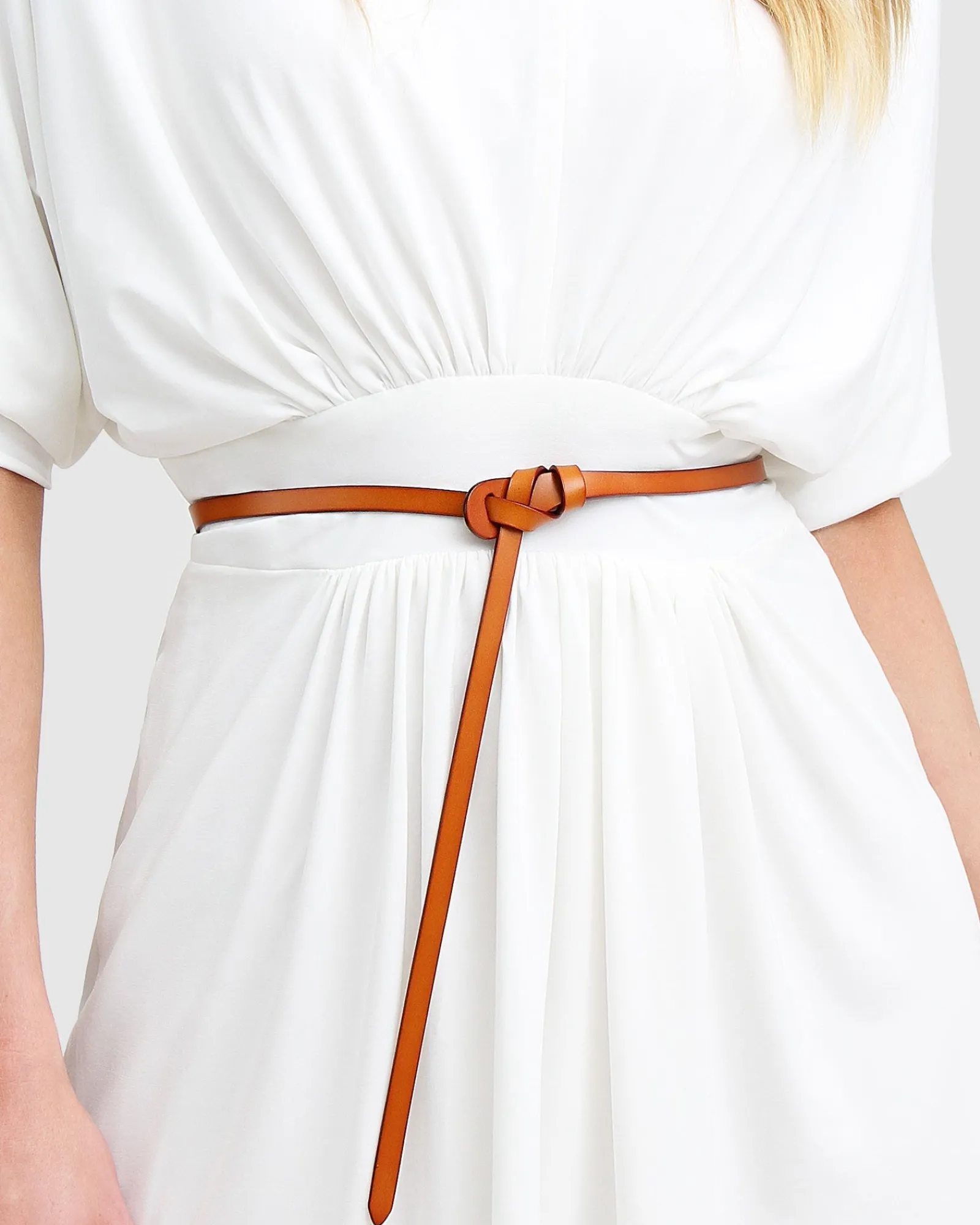 Fashion Belle & Bloom Tie The Knot Leather Belt - Brown