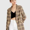 Hot Belle & Bloom Too Cool For Work Plaid Blazer - Camel