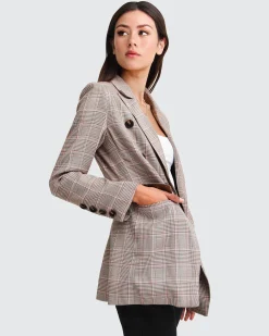 Outlet Belle & Bloom Too Cool For Work Plaid Blazer - Brown