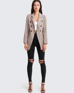 Outlet Belle & Bloom Too Cool For Work Plaid Blazer - Brown