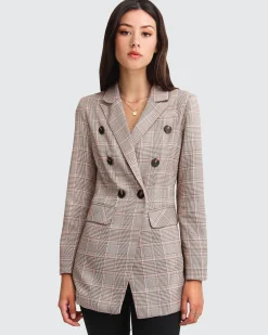Outlet Belle & Bloom Too Cool For Work Plaid Blazer - Brown