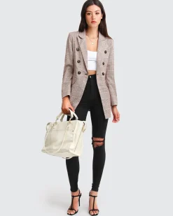 Outlet Belle & Bloom Too Cool For Work Plaid Blazer - Brown