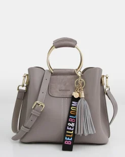 New Belle & Bloom Twilight Leather Cross-Body Bag - Grey BodyBag-Grey