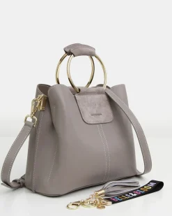 New Belle & Bloom Twilight Leather Cross-Body Bag - Grey BodyBag-Grey