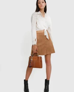 Outlet Belle & Bloom Twilight Leather Cross-Body Bag - Brown BodyBag-Brown
