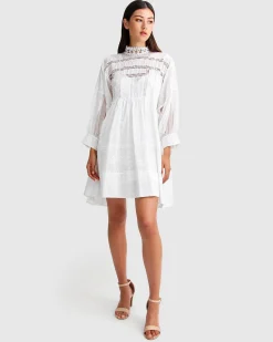 New Belle & Bloom Unforgettable Oversized Lace Mini Dress - White
