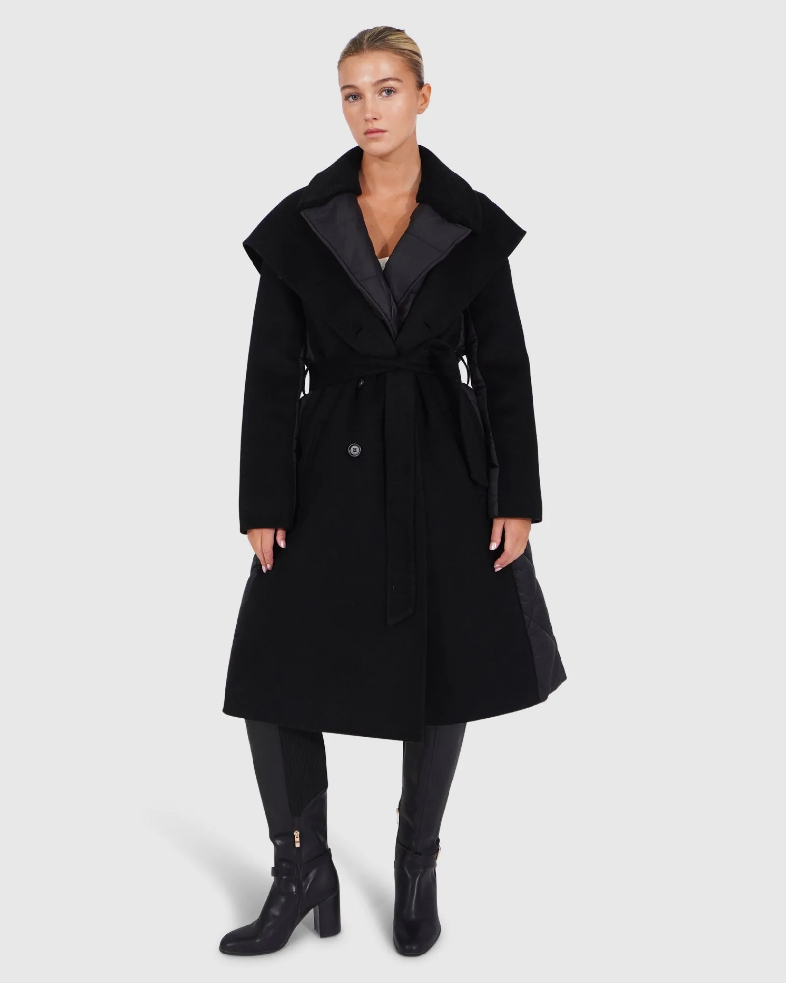 Discount Belle & Bloom Walk Me Home Convertible Coat - Black