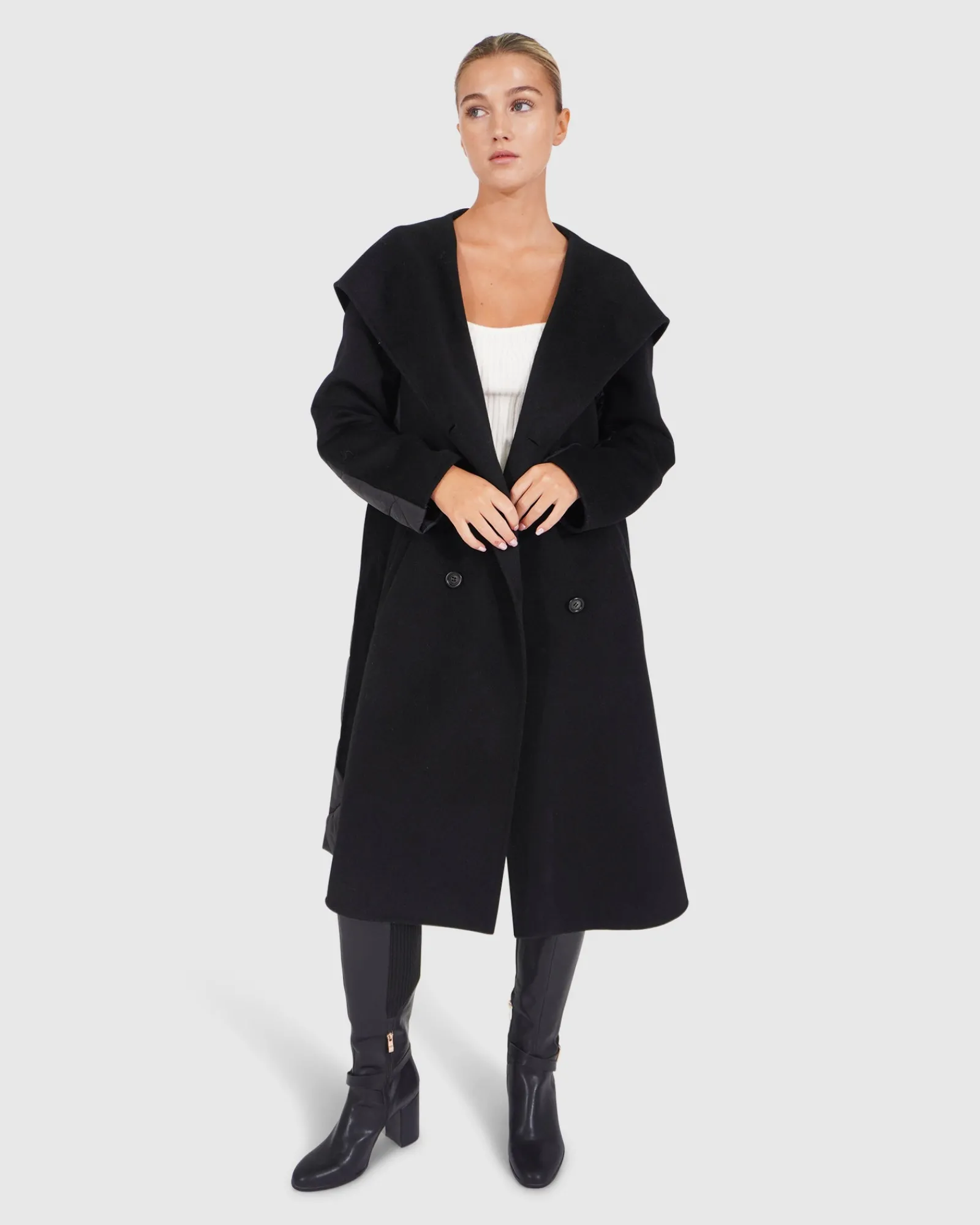 Discount Belle & Bloom Walk Me Home Convertible Coat - Black