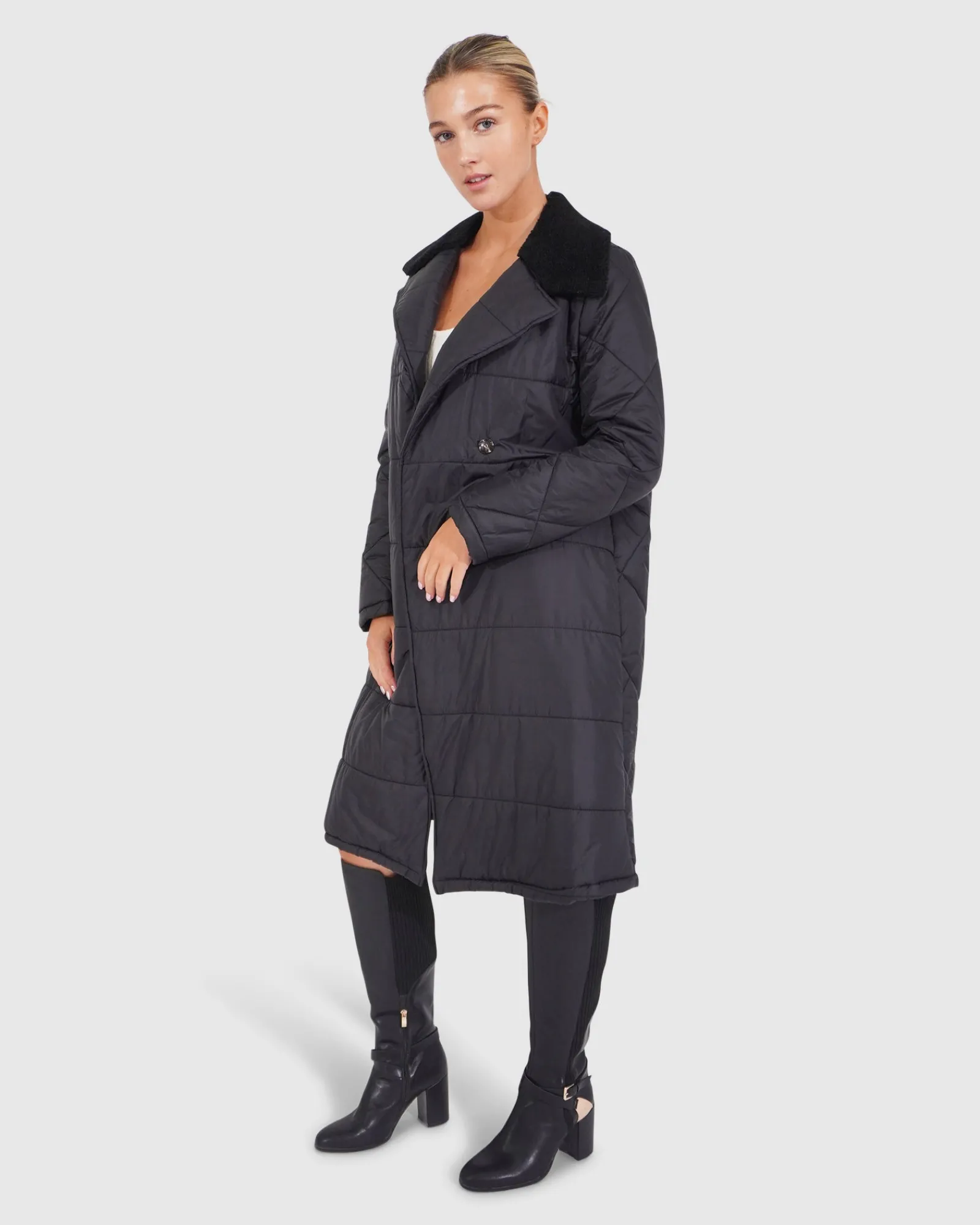 Discount Belle & Bloom Walk Me Home Convertible Coat - Black