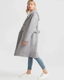 Best Belle & Bloom Walk This Way Wool Blend Oversized Coat - Grey