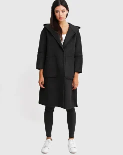 Sale Belle & Bloom Walk This Way Wool Blend Oversized Coat - Black