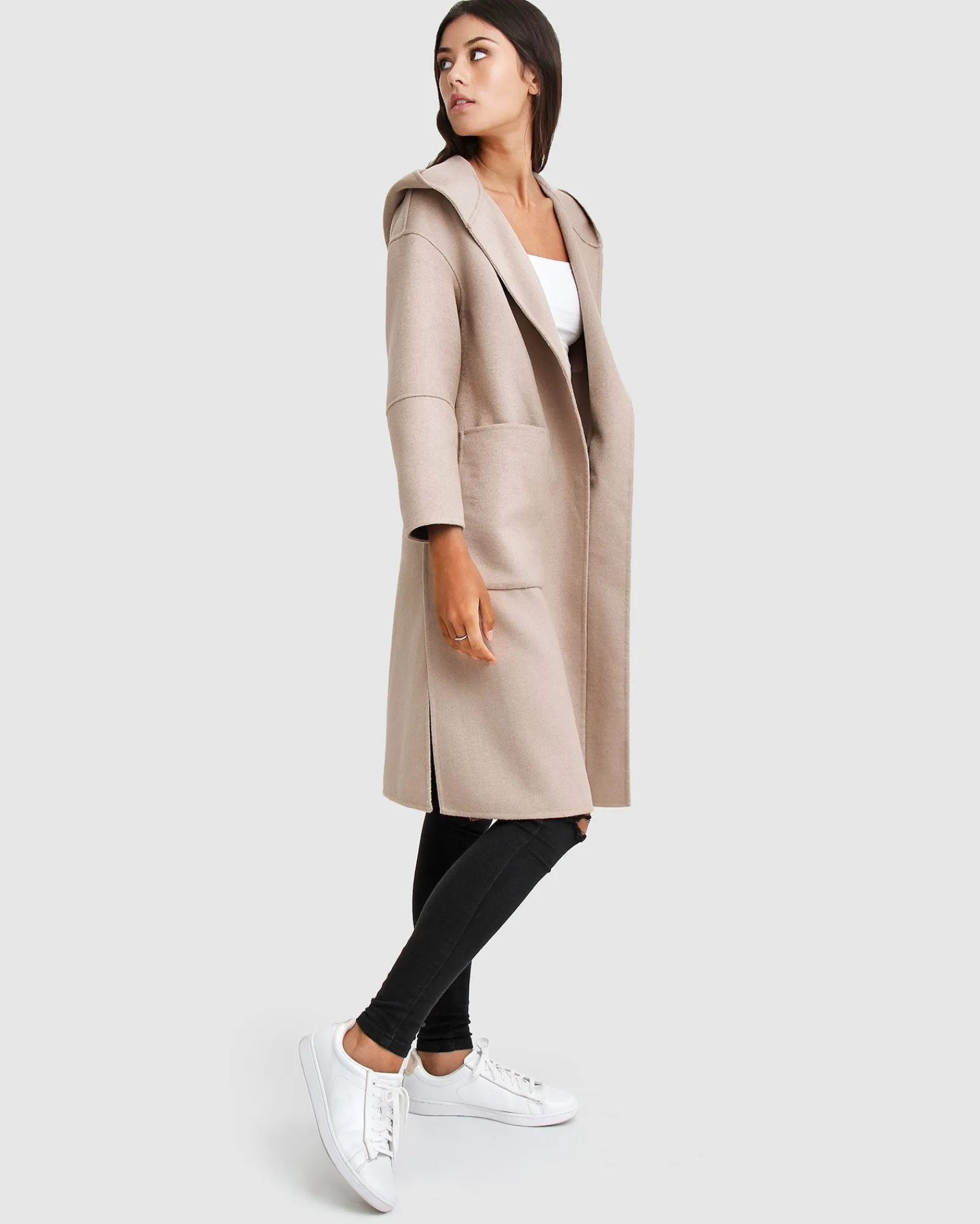 Sale Belle & Bloom Walk This Way Wool Blend Oversized Coat - Sand