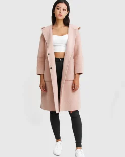 Fashion Belle & Bloom Walk This Way Wool Blend Oversized Coat - Blush Pink BlushPink