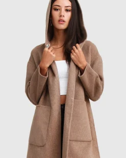 Discount Belle & Bloom Walk This Way Wool Blend Oversized C - Oat