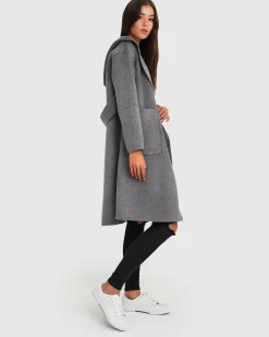 New Belle & Bloom Walk This Way Wool Blend Oversized Coat - Dark Grey DarkGrey