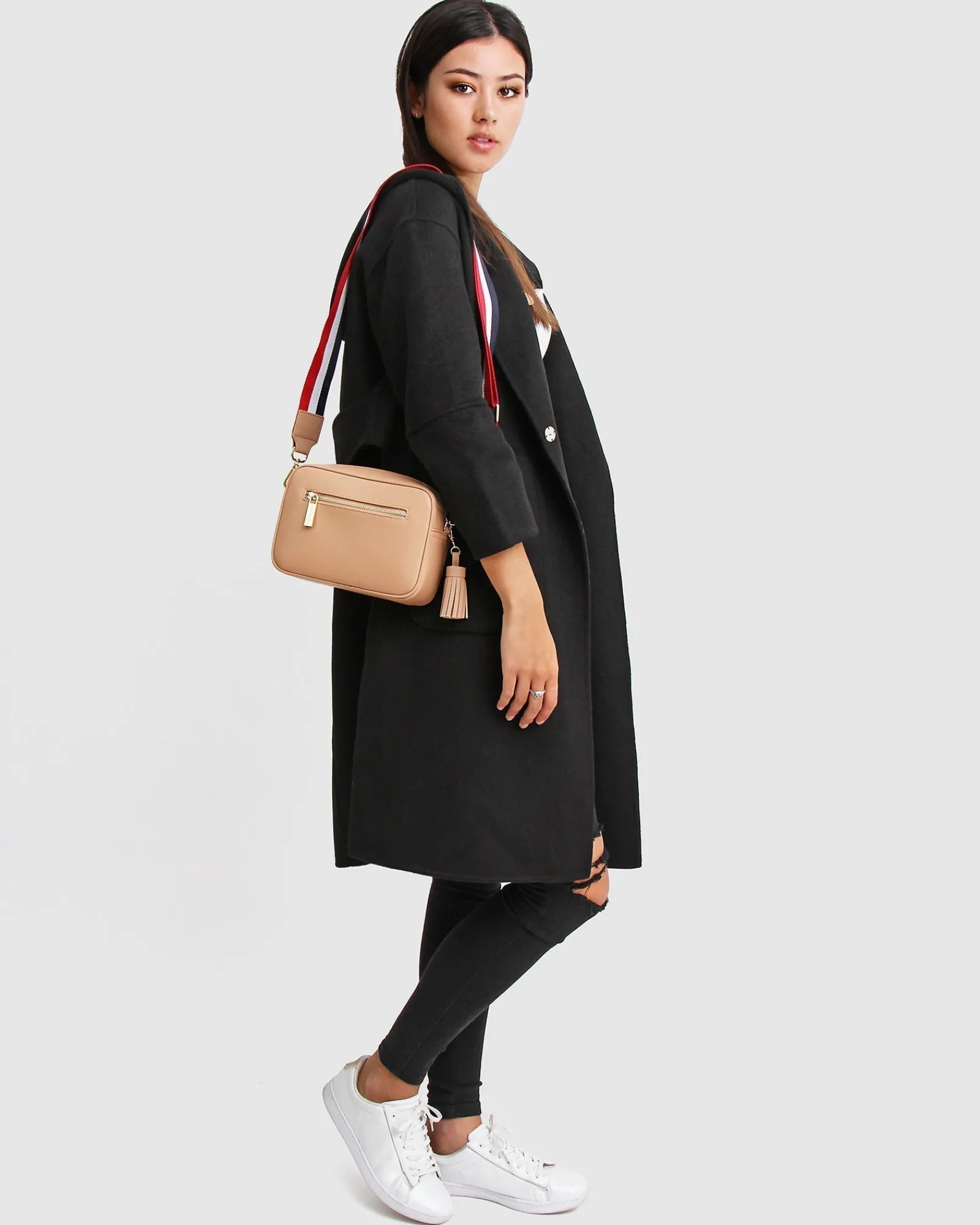 Sale Belle & Bloom Walk This Way Wool Blend Oversized Coat - Black