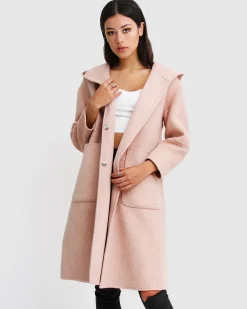 Fashion Belle & Bloom Walk This Way Wool Blend Oversized Coat - Blush Pink BlushPink