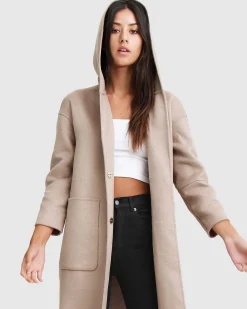 Sale Belle & Bloom Walk This Way Wool Blend Oversized Coat - Sand