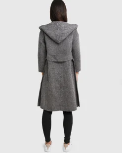 Fashion Belle & Bloom Walk This Way Wool Blend Oversized Coat - Black/White