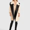 New Belle & Bloom Watch Me Go Oversized Leather Trimmed Coat - Pale Oat PaleOat