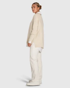 Sale Belle & Bloom Wonder Of You Cashmere Blend Oversized Jumper - Cream